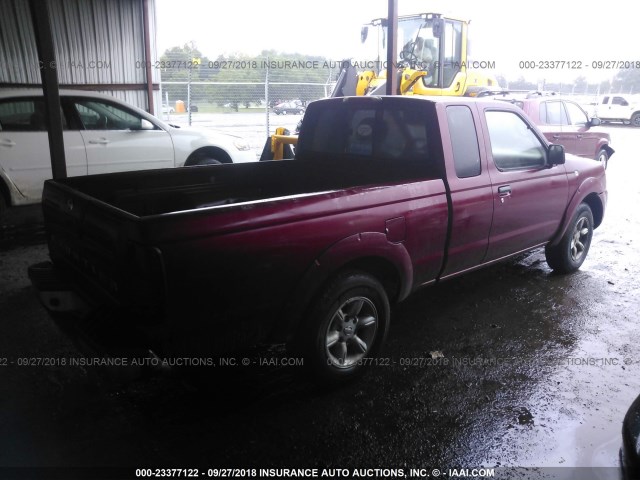 1N6DD26S72C339248 - 2002 NISSAN FRONTIER KING CAB XE MAROON photo 4