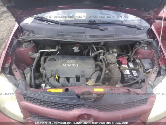 JTKKT624565003578 - 2006 TOYOTA SCION XA მუქწითელი ფოტო 10