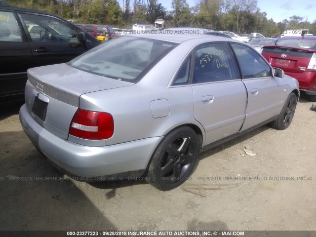 WAUDH68D51A078545 - 2001 AUDI A4 2.8 QUATTRO SILVER photo 4