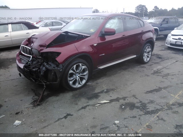 5UXFG8C5XCL590351 - 2012 BMW X6 XDRIVE50I RED photo 2