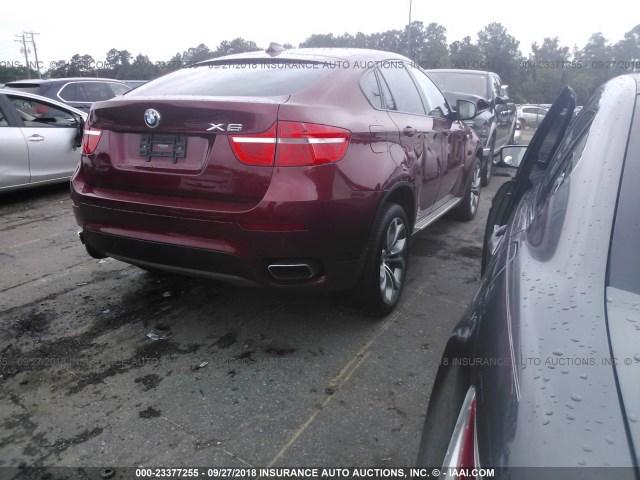 5UXFG8C5XCL590351 - 2012 BMW X6 XDRIVE50I RED photo 4