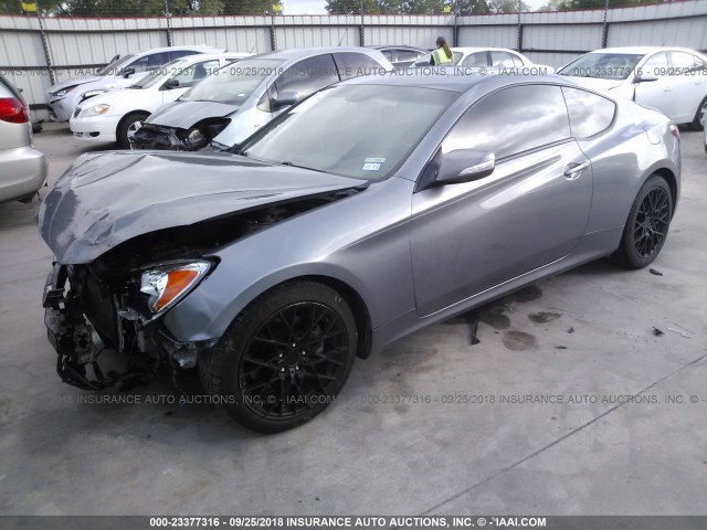 KMHHU6KH4BU042918 - 2011 HYUNDAI GENESIS COUPE 3.8L GRAY photo 2