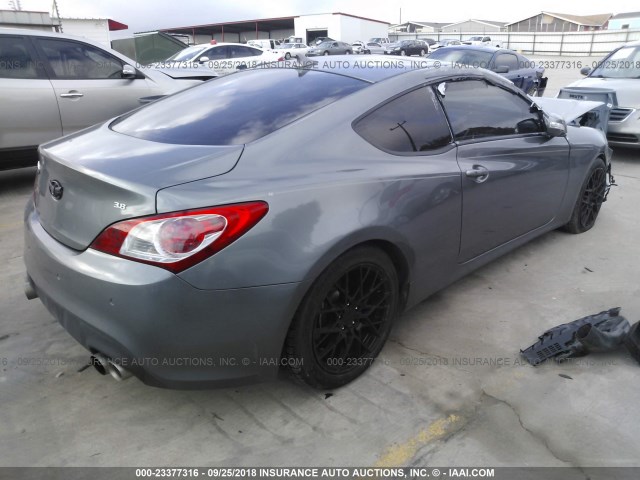 KMHHU6KH4BU042918 - 2011 HYUNDAI GENESIS COUPE 3.8L GRAY photo 4