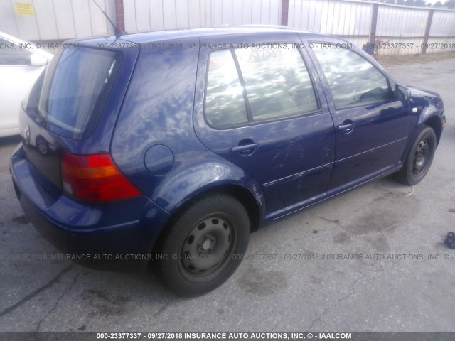 9BWFL61J044012360 - 2004 VOLKSWAGEN GOLF GL BLUE photo 4