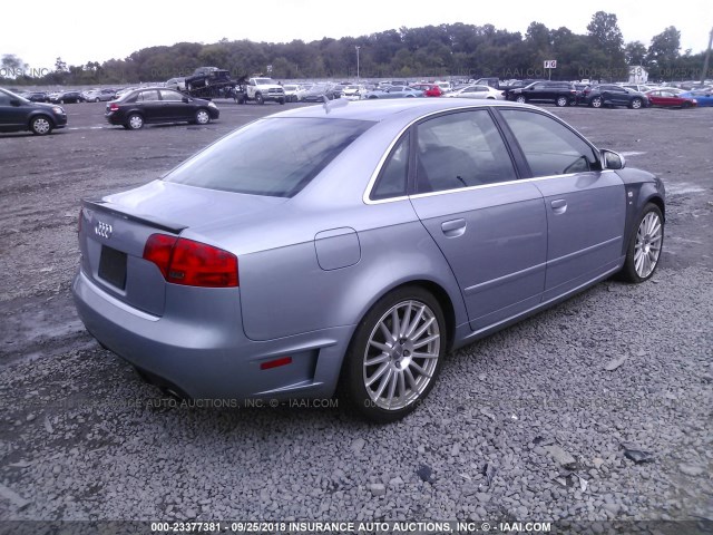 WUAGL78E36A700180 - 2006 AUDI S4 QUATTRO GRAY photo 4