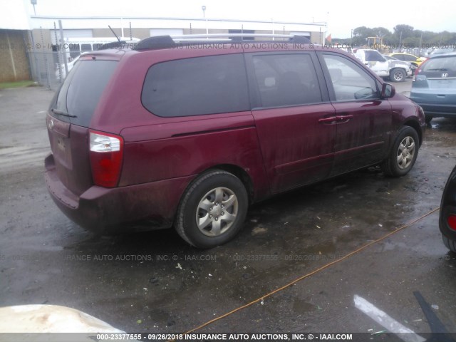 KNDMB233X96272692 - 2009 KIA SEDONA EX/LX RED photo 4