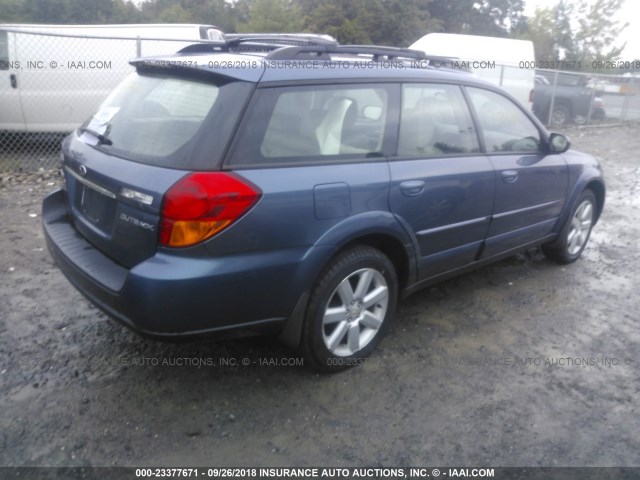 4S4BP62C467305799 - 2006 SUBARU LEGACY OUTBACK 2.5I LIMITED BLUE photo 4