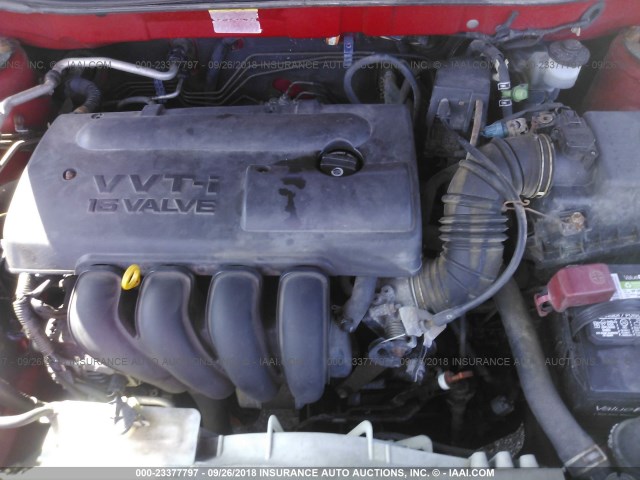 2T1KR32E23C001153 - 2003 TOYOTA COROLLA MATRIX XR RED photo 10