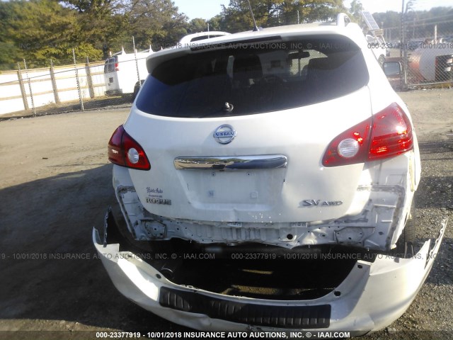 JN8AS5MV5DW123947 - 2013 NISSAN ROGUE S/SV WHITE photo 6