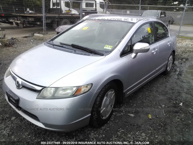 JHMFA36236S012754 - 2006 HONDA CIVIC HYBRID SILVER photo 2