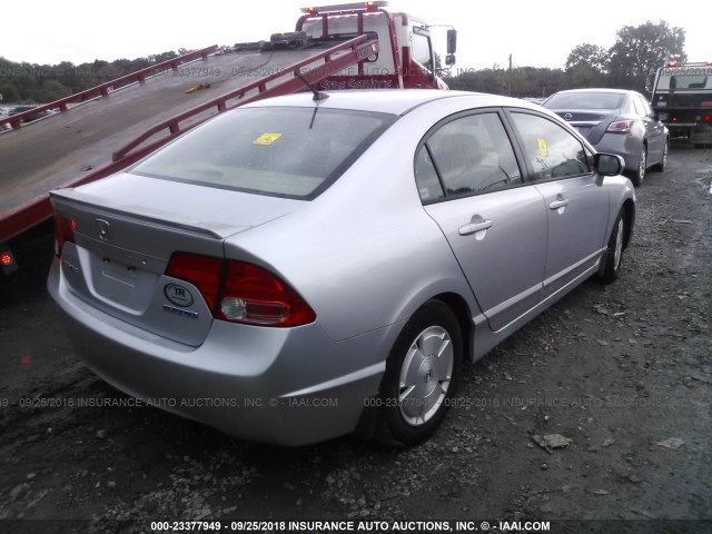 JHMFA36236S012754 - 2006 HONDA CIVIC HYBRID SILVER photo 4