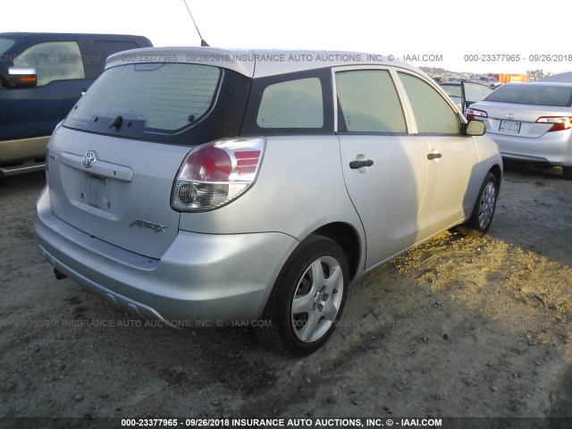 2T1KR32E95C335828 - 2005 TOYOTA COROLLA MATRIX XR SILVER photo 4