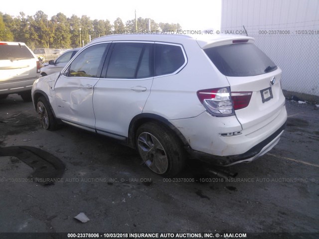 5UXWX9C56F0D48414 - 2015 BMW X3 XDRIVE28I WHITE photo 3