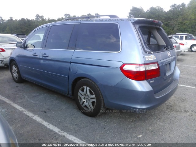 5FNRL38795B110815 - 2005 HONDA ODYSSEY EXL BLUE photo 3