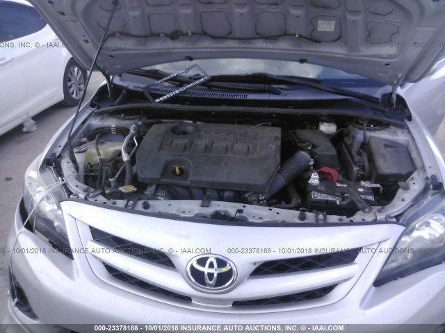 2T1BU4EE2DC095634 - 2013 TOYOTA COROLLA S/LE SILVER photo 10