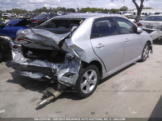2T1BU4EE2DC095634 - 2013 TOYOTA COROLLA S/LE SILVER photo 4