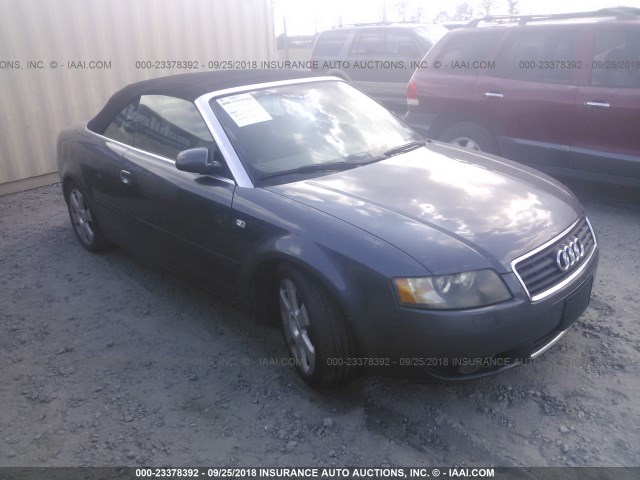 WAUAC48H14K006796 - 2004 AUDI A4 1.8 CABRIOLET GRAY photo 1