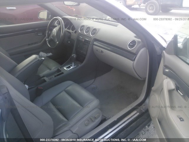 WAUAC48H14K006796 - 2004 AUDI A4 1.8 CABRIOLET GRAY photo 5