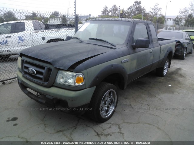 1FTYR14E77PA20235 - 2007 FORD RANGER SUPER CAB BLACK photo 2