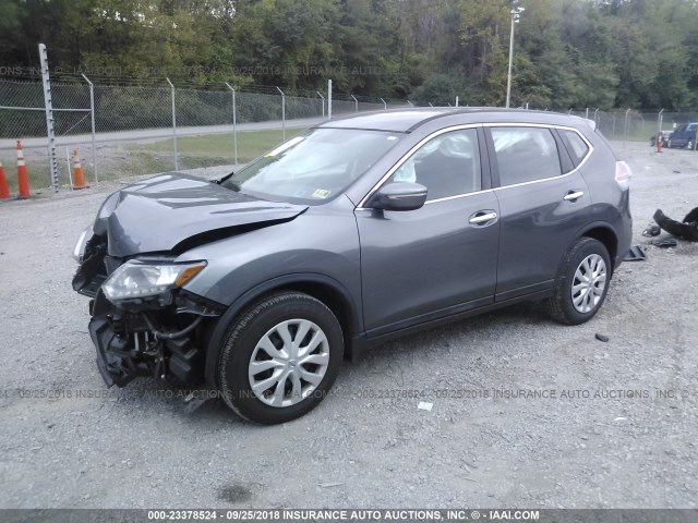 5N1AT2MVXEC848269 - 2014 NISSAN ROGUE S/SL/SV GRAY photo 2