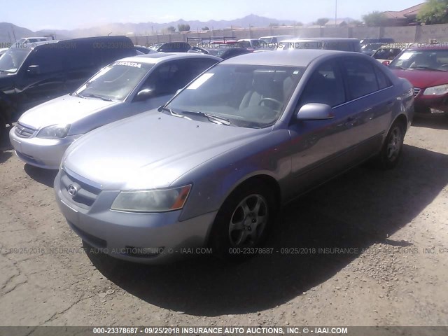 5NPEU46F76H092037 - 2006 HYUNDAI SONATA GLS/LX GRAY photo 2