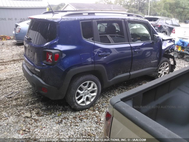 ZACCJBBB0HPG57620 - 2017 JEEP RENEGADE LATITUDE BLUE photo 4