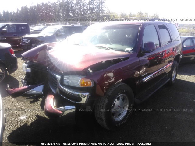 1GKEK13Z52J169464 - 2002 GMC YUKON ბურგუნდია ფოტო 2