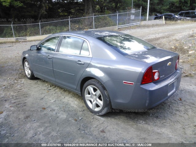 1G1ZG57B294171189 - 2009 CHEVROLET MALIBU LS ნაცრისფერი ფოტო 3