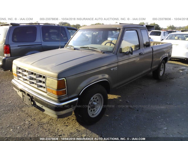 1FTCR14T4LPA40767 - 1990 FORD RANGER SUPER CAB GRAY photo 2