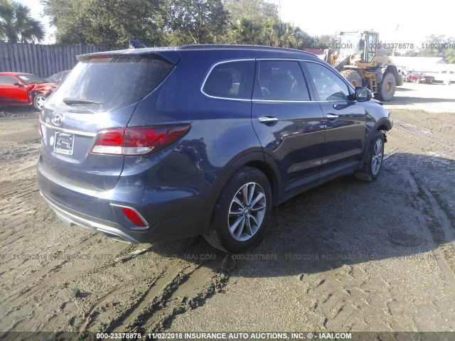 KM8SM4HF9HU229886 - 2017 HYUNDAI SANTA FE SE BLUE photo 4