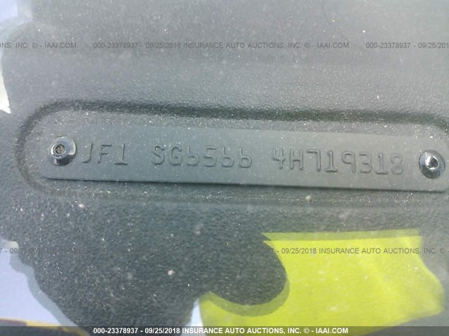 JF1SG65664H719318 - 2004 SUBARU FORESTER 2.5XS ვერცხლისფერი ფოტო 9