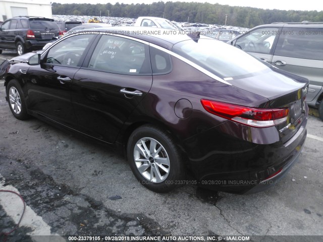 5XXGT4L39JG183806 - 2018 KIA OPTIMA LX/S MAROON photo 3