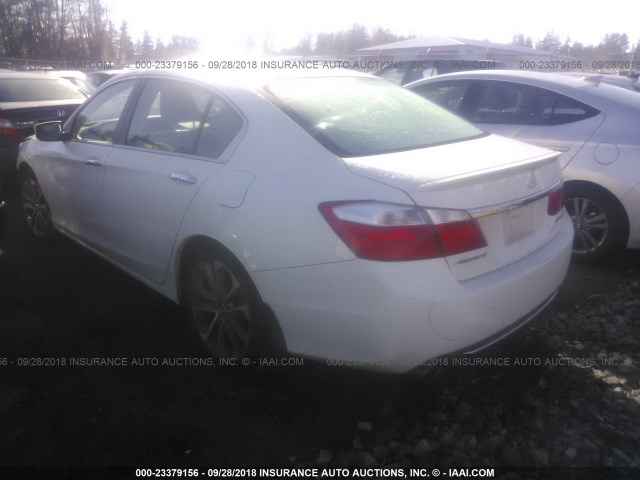 1HGCR2F57EA256379 - 2014 HONDA ACCORD SPORT WHITE photo 3