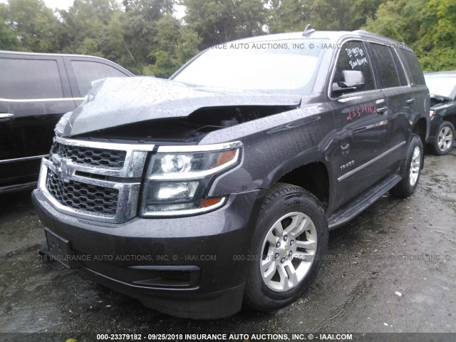 1GNSKBKC0FR687854 - 2015 CHEVROLET TAHOE K1500 LT GRAY photo 2