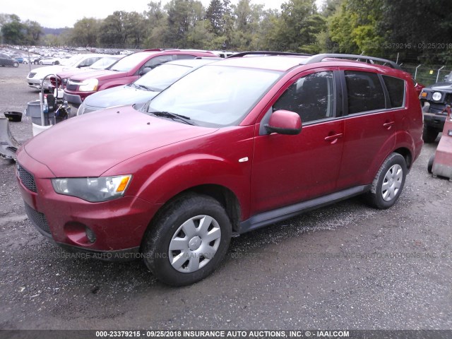 JA4AS2AW1BU014279 - 2011 MITSUBISHI OUTLANDER ES წითელი ფოტო 2