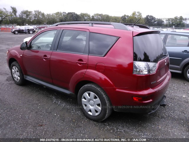 JA4AS2AW1BU014279 - 2011 MITSUBISHI OUTLANDER ES წითელი ფოტო 3