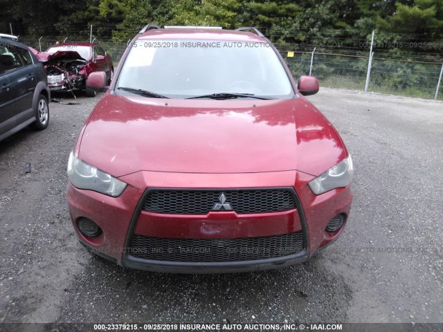 JA4AS2AW1BU014279 - 2011 MITSUBISHI OUTLANDER ES წითელი ფოტო 6