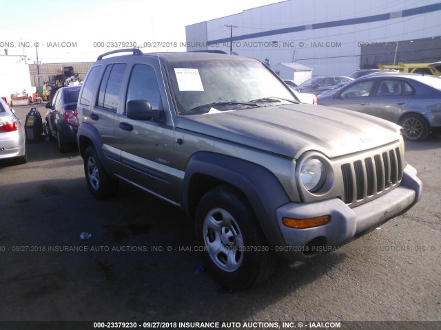 1J4GL48K74W314647 - 2004 JEEP LIBERTY SPORT TAN photo 1