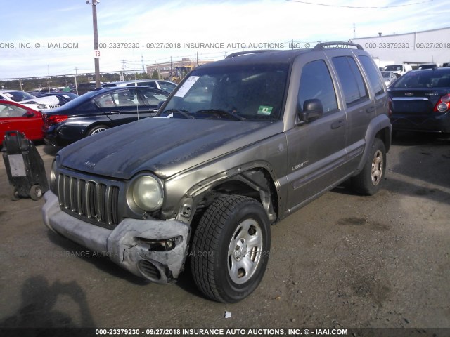 1J4GL48K74W314647 - 2004 JEEP LIBERTY SPORT TAN photo 2