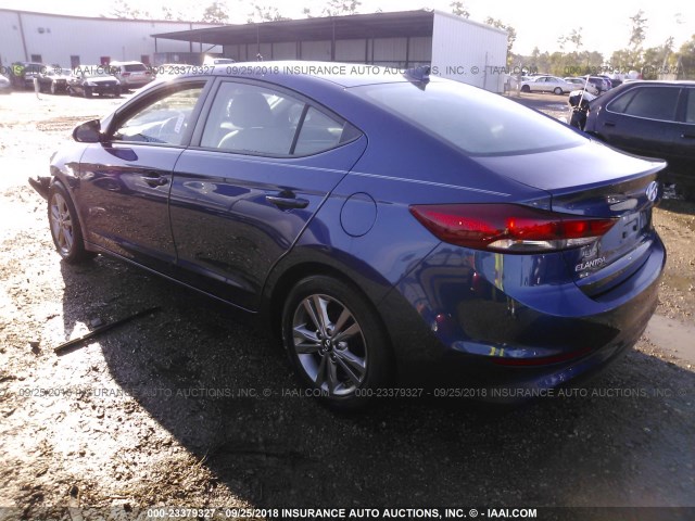 5NPD84LF0HH046928 - 2017 HYUNDAI ELANTRA SE/VALUE/LIMITED BLUE photo 3