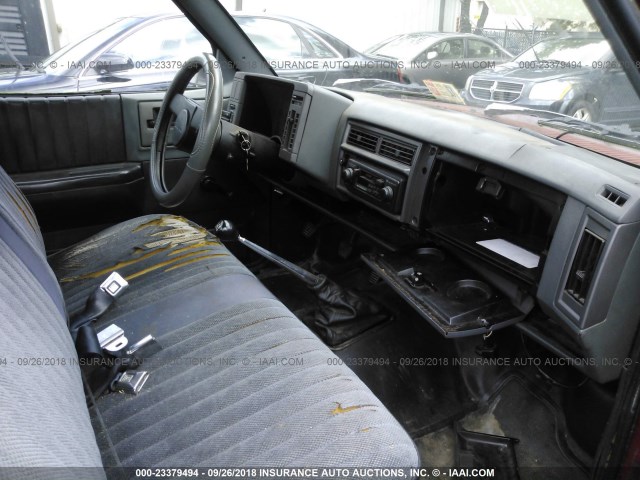 1GCCS14A3M0167166 - 1991 CHEVROLET S TRUCK S10 MAROON photo 5