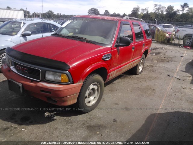 1GKCS13W0SK521972 - 1995 GMC JIMMY წითელი ფოტო 2