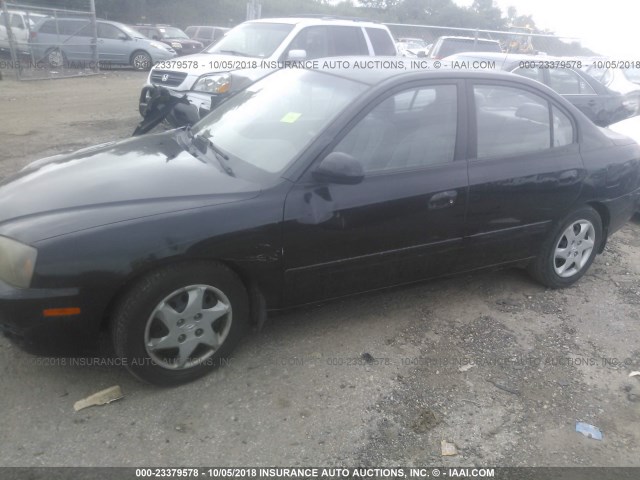 KMHDN46DX5U988839 - 2005 HYUNDAI ELANTRA GLS/GT BLACK photo 2