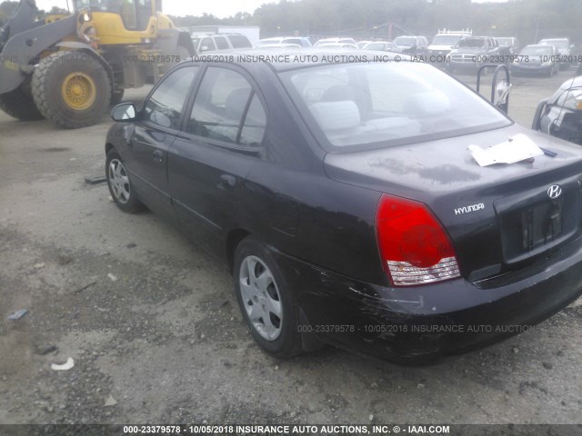 KMHDN46DX5U988839 - 2005 HYUNDAI ELANTRA GLS/GT BLACK photo 3