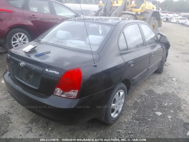 KMHDN46DX5U988839 - 2005 HYUNDAI ELANTRA GLS/GT BLACK photo 4