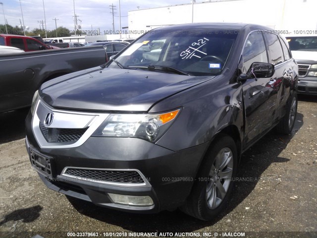 2HNYD2H74AH509438 - 2010 ACURA MDX ADVANCE GRAY photo 2