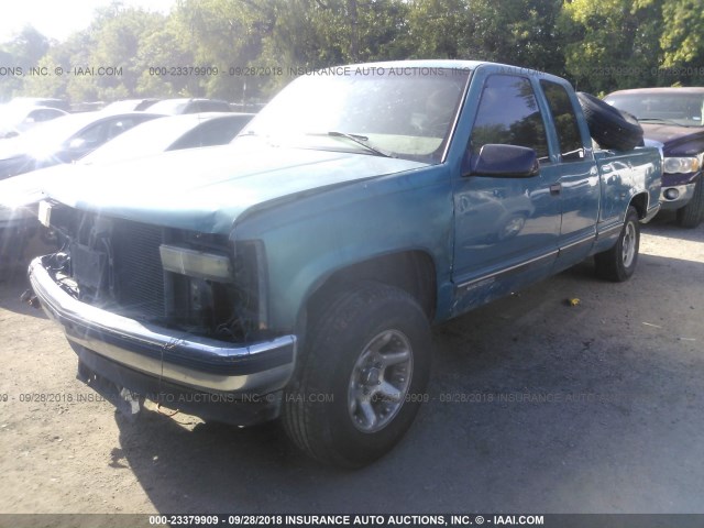 2GTEK19R9V1513301 - 1997 GMC SIERRA K1500 TURQUOISE photo 2