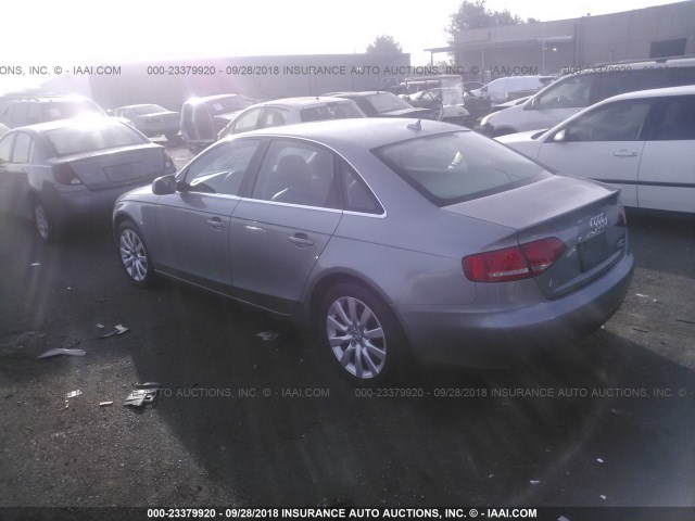 WAUHFAFL4AN038518 - 2010 AUDI A4 PREMIUM PLUS SILVER photo 3