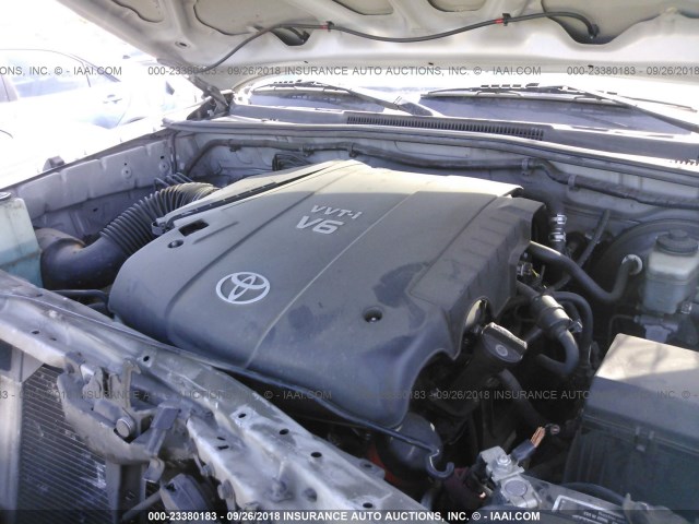 5TELU42N76Z267453 - 2006 TOYOTA TACOMA DOUBLE CAB 银色 照片 10