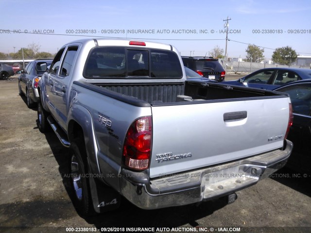 5TELU42N76Z267453 - 2006 TOYOTA TACOMA DOUBLE CAB 银色 照片 3
